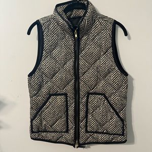 J crew herringbone puffer vest